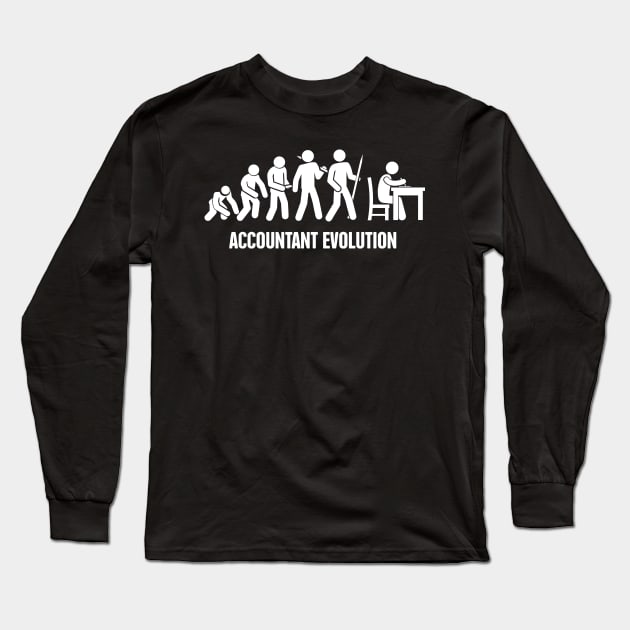 Accountant Evolution | Funny Accounting Design Long Sleeve T-Shirt by MeatMan